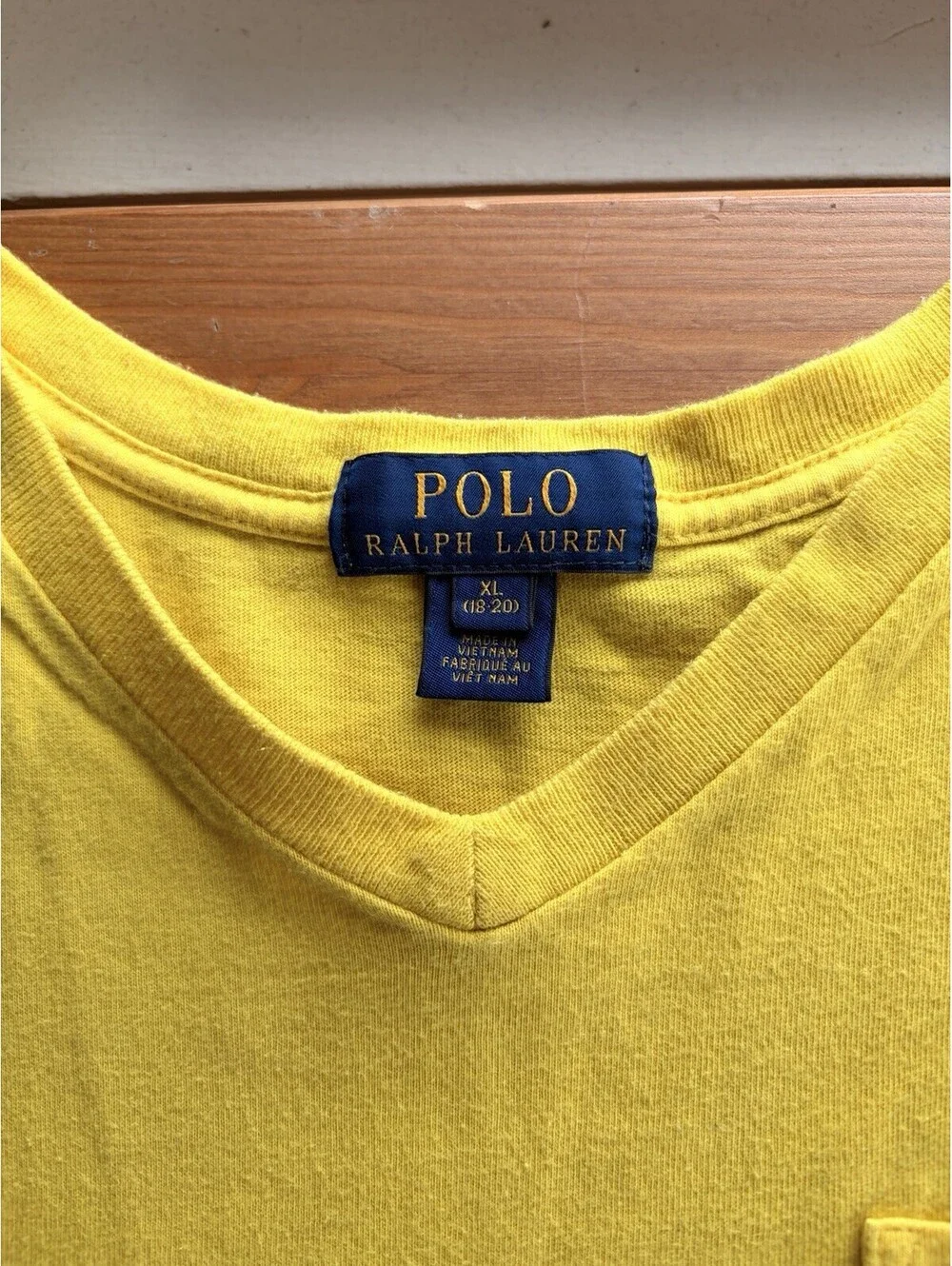 Polo Ralph Lauren Boys XL (18-20) Short Sleeve T-Shirt Yellow 100% Cotton